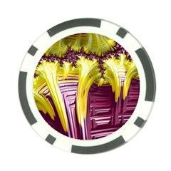 Yellow Magenta Abstract Fractal Poker Chip Card Guard (10 Pack) by Nexatart