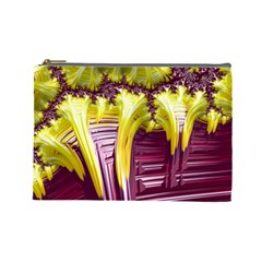 Yellow Magenta Abstract Fractal Cosmetic Bag (large)  by Nexatart