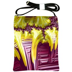 Yellow Magenta Abstract Fractal Shoulder Sling Bags by Nexatart