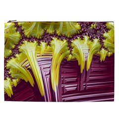 Yellow Magenta Abstract Fractal Cosmetic Bag (xxl)  by Nexatart