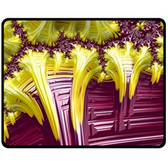 Yellow Magenta Abstract Fractal Double Sided Fleece Blanket (medium)  by Nexatart