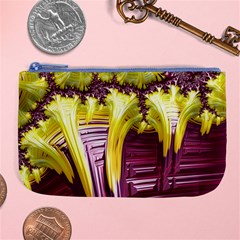 Yellow Magenta Abstract Fractal Large Coin Purse by Nexatart