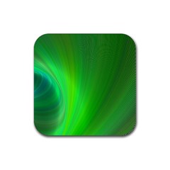 Green Background Abstract Color Rubber Coaster (square)  by Nexatart