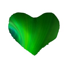 Green Background Abstract Color Standard 16  Premium Heart Shape Cushions by Nexatart