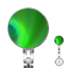 Green Background Abstract Color Stainless Steel Nurses Watch by Nexatart