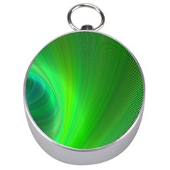 Green Background Abstract Color Silver Compasses by Nexatart