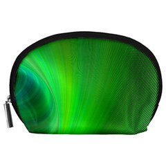 Green Background Abstract Color Accessory Pouches (large)  by Nexatart