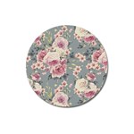 Pink Flower Seamless Design Floral Magnet 3  (Round) Front