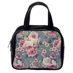 Pink Flower Seamless Design Floral Classic Handbags (one Side) by Nexatart