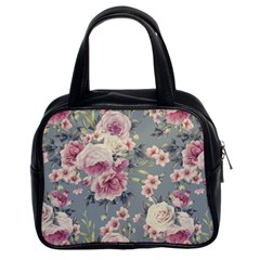 Pink Flower Seamless Design Floral Classic Handbags (2 Sides) by Nexatart