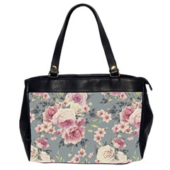 Pink Flower Seamless Design Floral Office Handbags (2 Sides)  by Nexatart