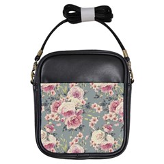 Pink Flower Seamless Design Floral Girls Sling Bags by Nexatart