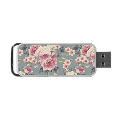 Pink Flower Seamless Design Floral Portable Usb Flash (one Side) by Nexatart