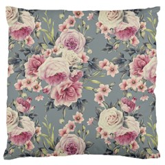 Pink Flower Seamless Design Floral Standard Flano Cushion Case (two Sides) by Nexatart