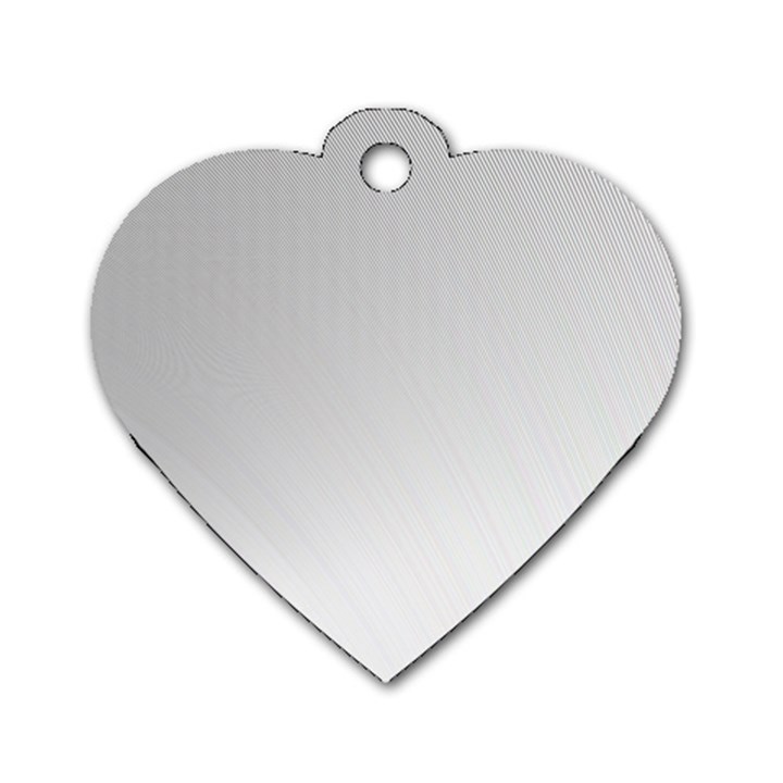 White Background Abstract Light Dog Tag Heart (One Side)