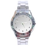 White Background Abstract Light Stainless Steel Analogue Watch Front