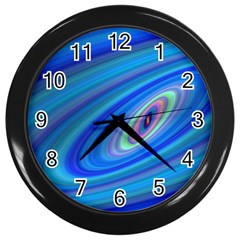 Oval Ellipse Fractal Galaxy Wall Clocks (black) by Nexatart