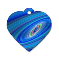 Oval Ellipse Fractal Galaxy Dog Tag Heart (one Side) by Nexatart