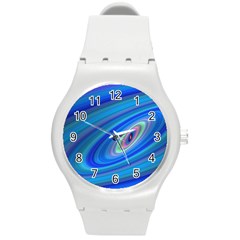 Oval Ellipse Fractal Galaxy Round Plastic Sport Watch (m) by Nexatart