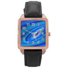 Oval Ellipse Fractal Galaxy Rose Gold Leather Watch  by Nexatart