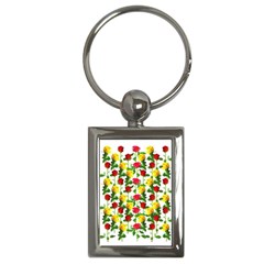 Rose Pattern Roses Background Image Key Chains (rectangle)  by Nexatart