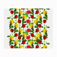 Rose Pattern Roses Background Image Small Glasses Cloth (2-side) by Nexatart