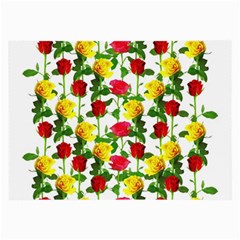 Rose Pattern Roses Background Image Large Glasses Cloth (2-side) by Nexatart