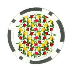 Rose Pattern Roses Background Image Poker Chip Card Guard by Nexatart