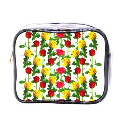 Rose Pattern Roses Background Image Mini Toiletries Bags by Nexatart