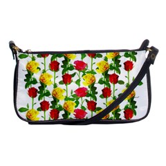 Rose Pattern Roses Background Image Shoulder Clutch Bags by Nexatart