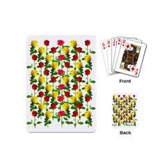 Rose Pattern Roses Background Image Playing Cards (mini)  by Nexatart