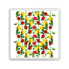 Rose Pattern Roses Background Image Memory Card Reader (square)  by Nexatart