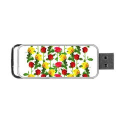 Rose Pattern Roses Background Image Portable Usb Flash (one Side) by Nexatart