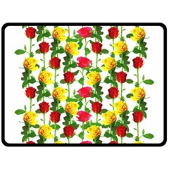 Rose Pattern Roses Background Image Double Sided Fleece Blanket (large)  by Nexatart