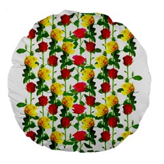 Rose Pattern Roses Background Image Large 18  Premium Flano Round Cushions by Nexatart