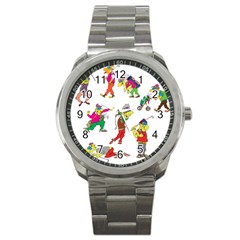 Golfers Athletes Sport Metal Watch by Nexatart