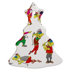 Golfers Athletes Christmas Tree Ornament (two Sides) by Nexatart