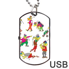 Golfers Athletes Dog Tag Usb Flash (one Side) by Nexatart