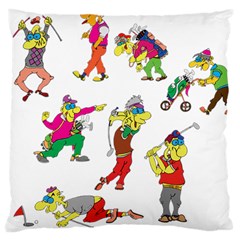 Golfers Athletes Large Cushion Case (two Sides) by Nexatart