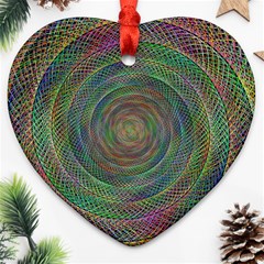 Spiral Spin Background Artwork Heart Ornament (two Sides) by Nexatart