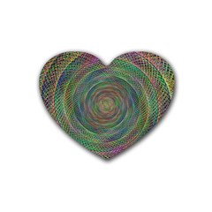 Spiral Spin Background Artwork Rubber Coaster (heart)  by Nexatart