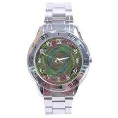 Spiral Spin Background Artwork Stainless Steel Analogue Watch by Nexatart