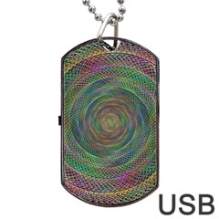 Spiral Spin Background Artwork Dog Tag Usb Flash (two Sides) by Nexatart