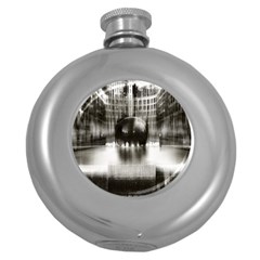 Black And White Hdr Spreebogen Round Hip Flask (5 Oz) by Nexatart