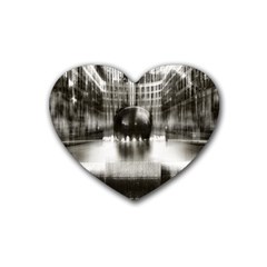 Black And White Hdr Spreebogen Rubber Coaster (heart)  by Nexatart