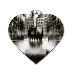 Black And White Hdr Spreebogen Dog Tag Heart (two Sides) by Nexatart