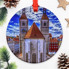 Steeple Church Building Sky Great Ornament (round) by Nexatart