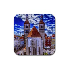 Steeple Church Building Sky Great Rubber Coaster (square)  by Nexatart