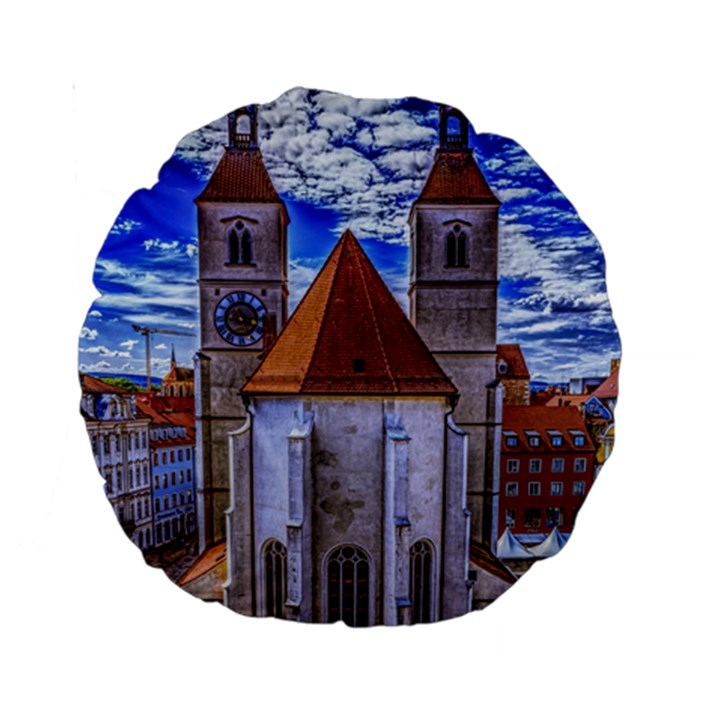 Steeple Church Building Sky Great Standard 15  Premium Round Cushions