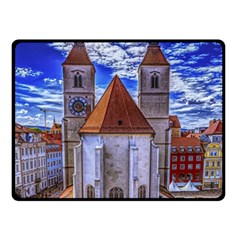 Steeple Church Building Sky Great Double Sided Fleece Blanket (small) 